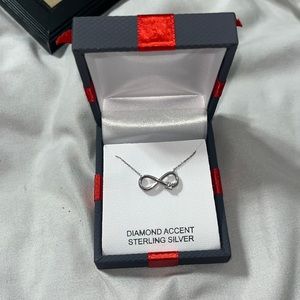 Diamond sterling silver necklace